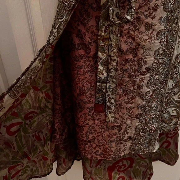 Silk one size wrap around skirt-Kaniza- Imported- 36” Length- NEW - Picture 8 of 14
